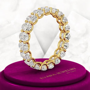 5 Carat Oval Cut Diamond Minimalist Eternity Wedding Band - Evara Jewelry LLC