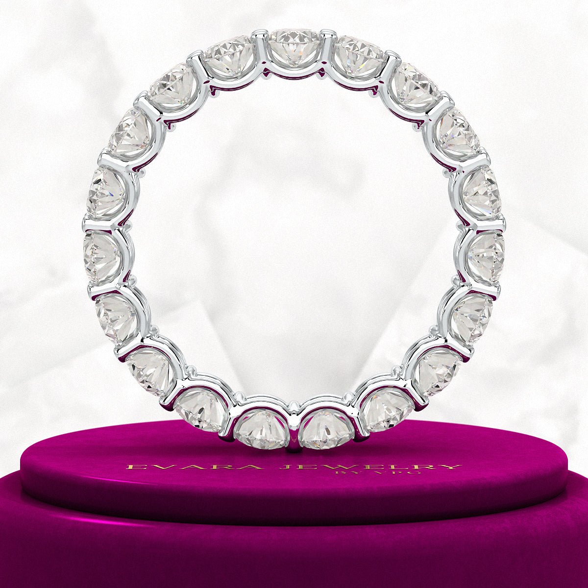 5 Carat Oval Cut Diamond Minimalist Eternity Wedding Band - Evara Jewelry LLC