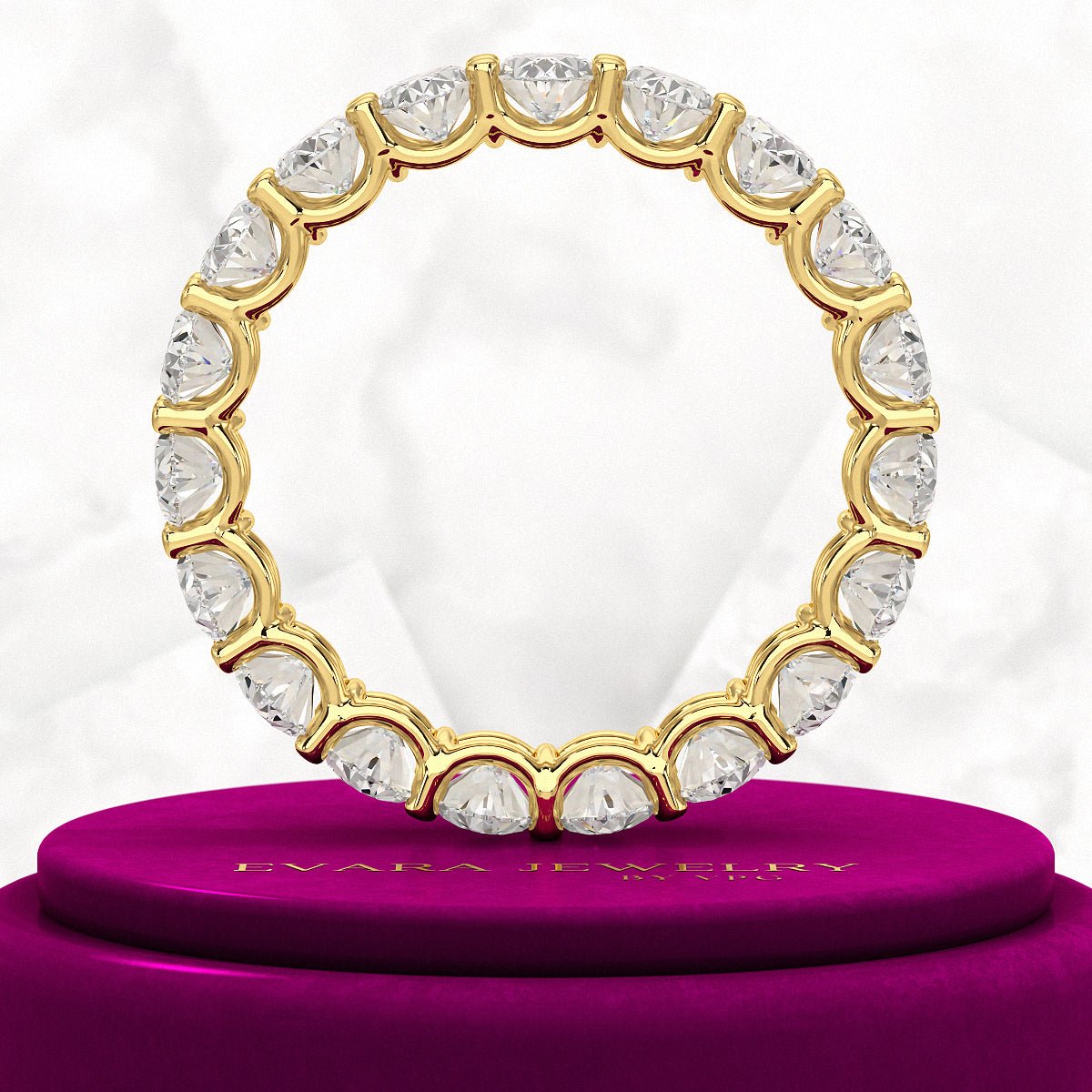 5 Carat Oval Cut Diamond Minimalist Eternity Wedding Band - Evara Jewelry LLC