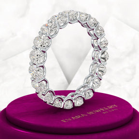 5 Carat Oval Cut Diamond Minimalist Eternity Wedding Band - Evara Jewelry LLC