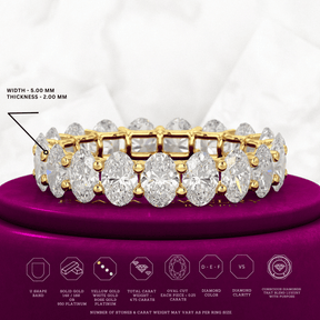 5 Carat Oval Cut Diamond Minimalist Eternity Wedding Band - Evara Jewelry LLC
