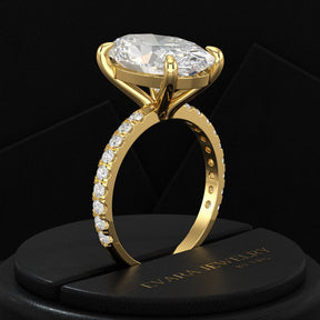 5 Carat Oval Cut Diamond Wedding Ring - Evara Jewelry LLC