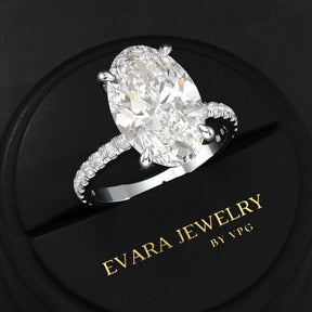5 Carat Oval Cut Diamond Wedding Ring - Evara Jewelry LLC