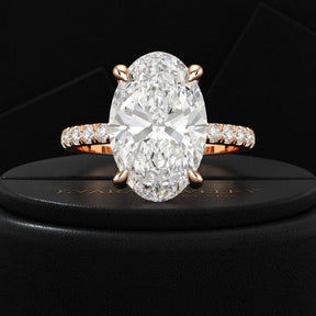 5 Carat Oval Cut Diamond Wedding Ring - Evara Jewelry LLC