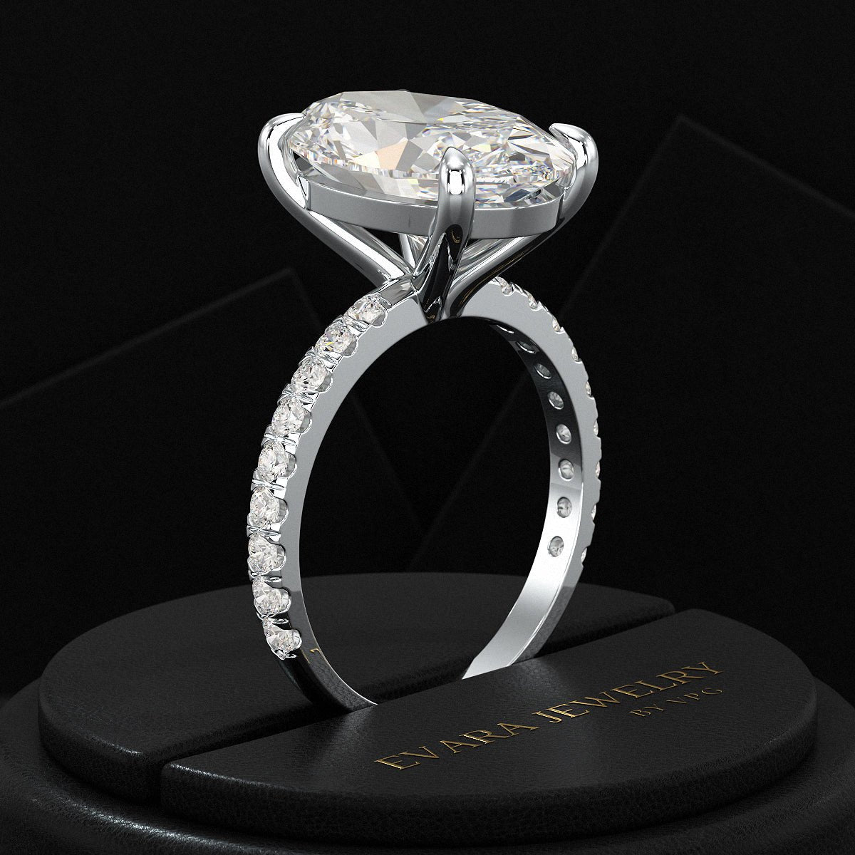 5 Carat Oval Cut Diamond Wedding Ring - Evara Jewelry LLC