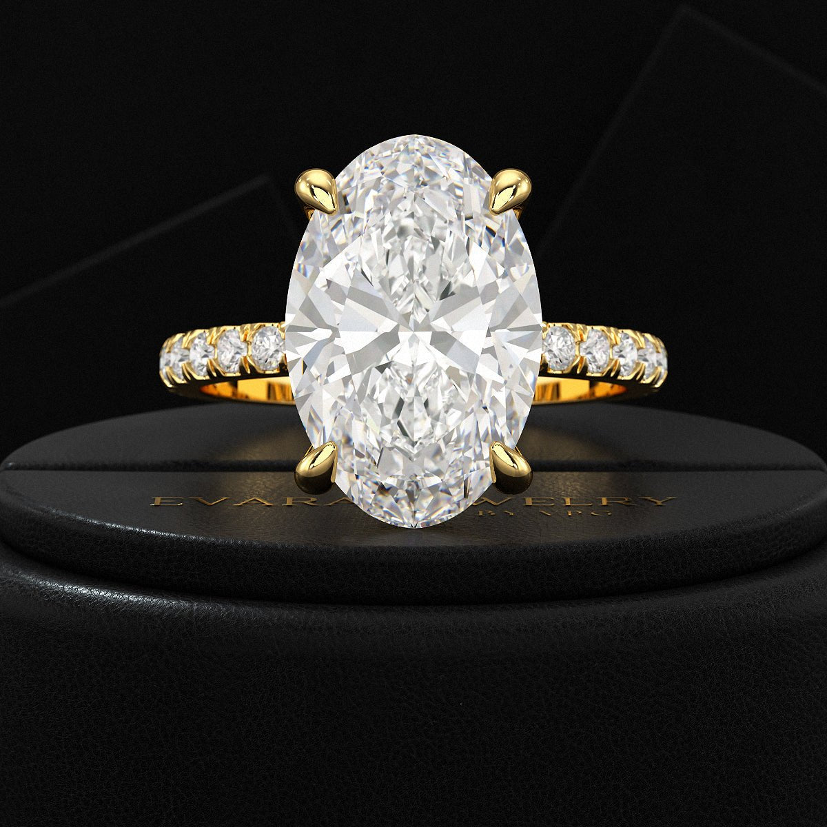5 Carat Oval Cut Diamond Wedding Ring - Evara Jewelry LLC