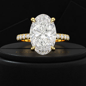 5 Carat Oval Cut Diamond Wedding Ring - Evara Jewelry LLC