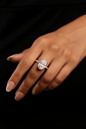 5 Carat Oval Cut Diamond Wedding Ring - Evara Jewelry LLC