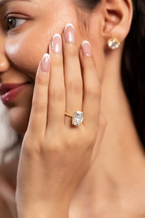 5 Carat Oval Cut Diamond Wedding Ring - Evara Jewelry LLC