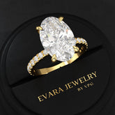 5 Carat Oval Cut Diamond Wedding Ring - Evara Jewelry LLC