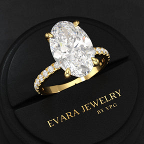 5 Carat Oval Cut Diamond Wedding Ring - Evara Jewelry LLC