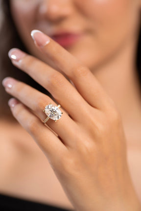 5 Carat Oval Cut Diamond Wedding Ring - Evara Jewelry LLC
