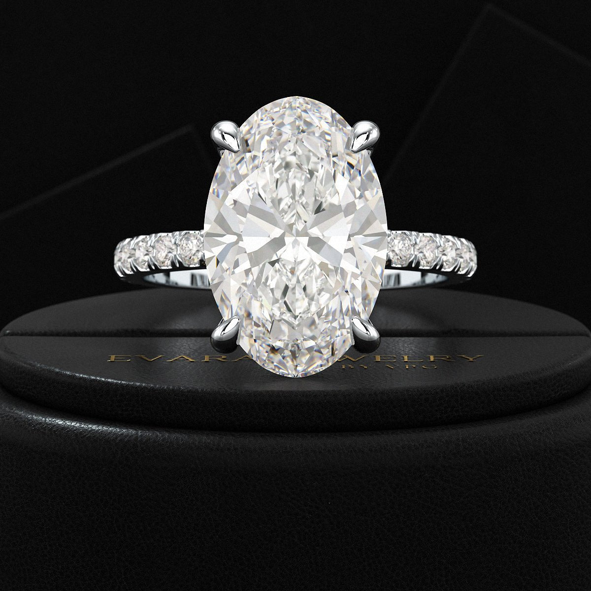 5 Carat Oval Cut Diamond Wedding Ring - Evara Jewelry LLC