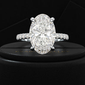 5 Carat Oval Cut Diamond Wedding Ring - Evara Jewelry LLC
