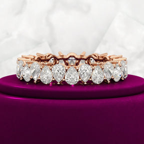 5 Carat Pear Cut Diamond Eternity Band - Evara Jewelry LLC