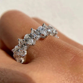 5 Carat Pear Cut Diamond Eternity Band - Evara Jewelry LLC