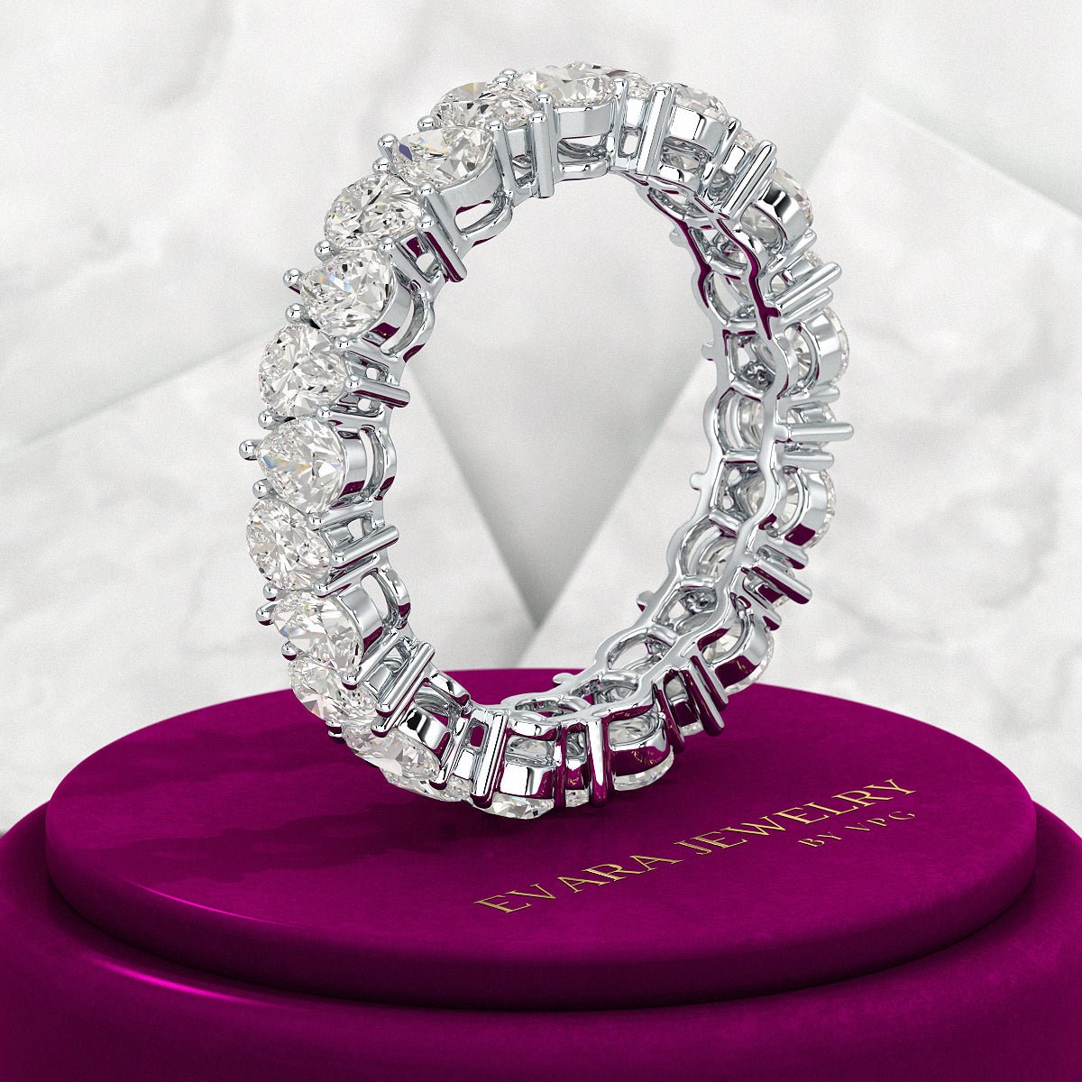 5 Carat Pear Cut Diamond Eternity Band - Evara Jewelry LLC