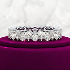 5 Carat Pear Cut Diamond Eternity Band - Evara Jewelry LLC