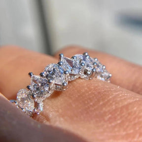 5 Carat Pear Cut Diamond Eternity Band - Evara Jewelry LLC