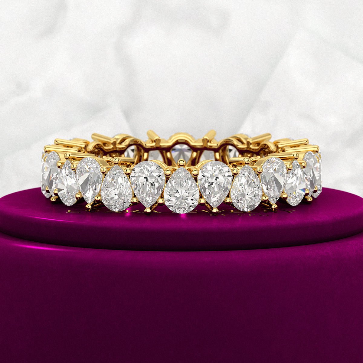 5 Carat Pear Cut Diamond Eternity Band - Evara Jewelry LLC