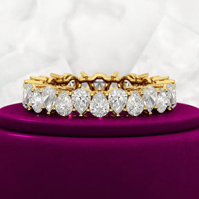 5 Carat Pear Cut Diamond Eternity Band - Evara Jewelry LLC