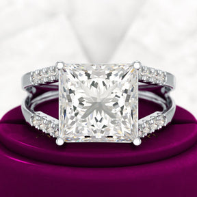 5 Carat Princess Cut Lab Grown Diamond Wedding Ring - Evara Jewelry LLC