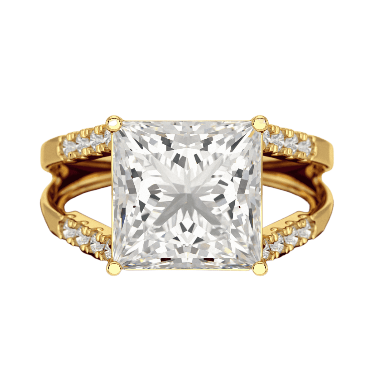 5 Carat Princess Cut Lab Grown Diamond Wedding Ring - Evara Jewelry LLC