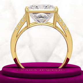 5 Carat Princess Cut Lab Grown Diamond Wedding Ring - Evara Jewelry LLC
