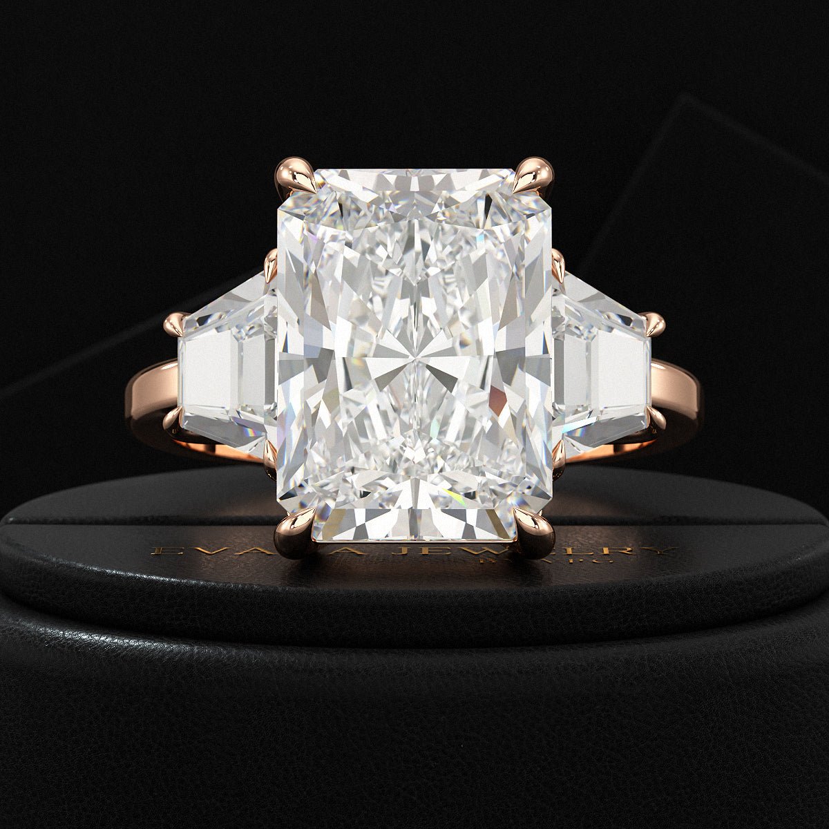5 Carat Radiant Cut Diamond Engagement Ring - Evara Jewelry LLC