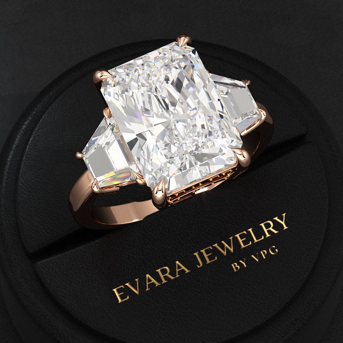 5 Carat Radiant Cut Diamond Engagement Ring - Evara Jewelry LLC