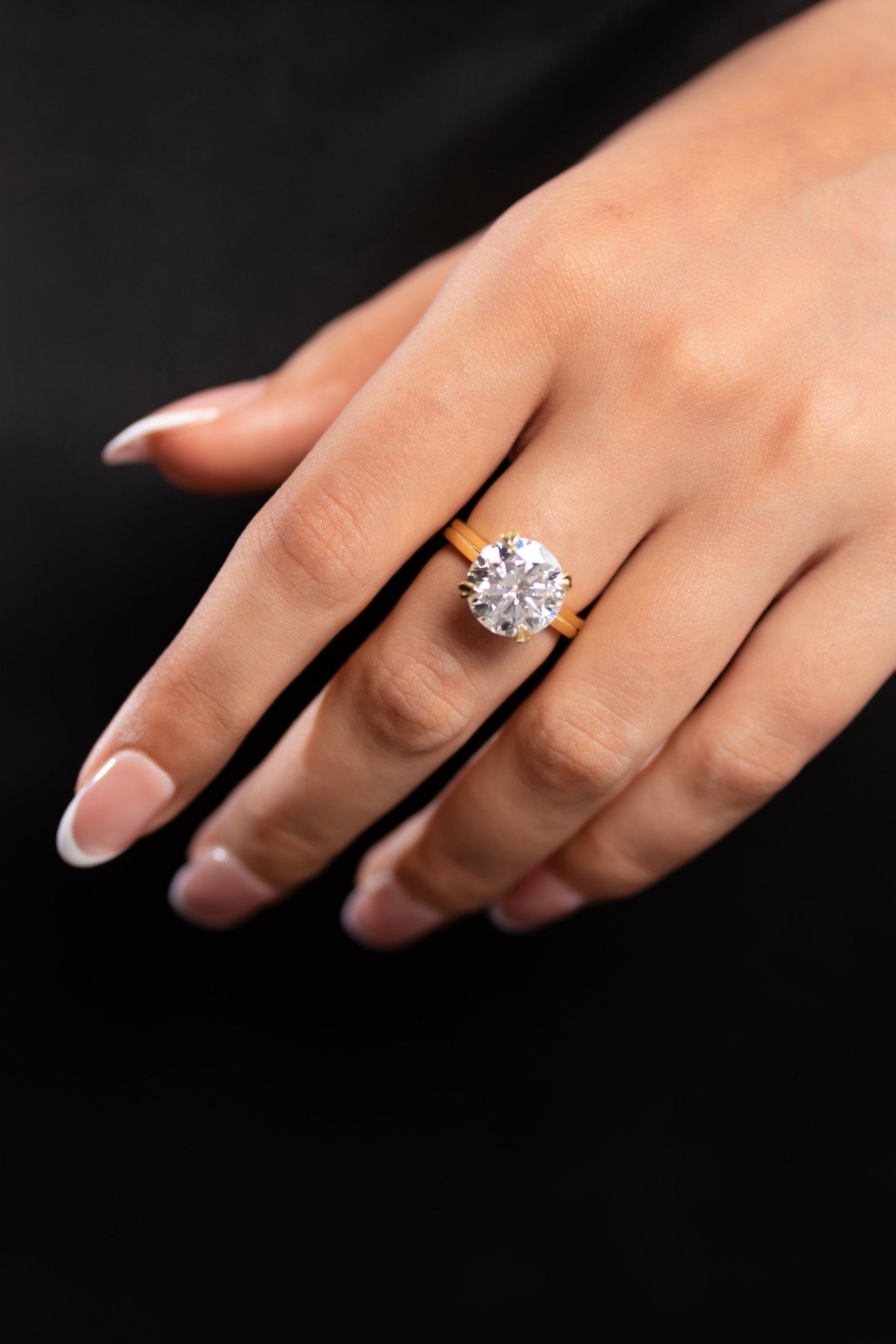 5 Carat Round Cut Lab Grown Diamond Twin Band Engagement Ring - Evara Jewelry LLC