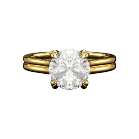 5 Carat Round Cut Lab Grown Diamond Twin Band Engagement Ring - Evara Jewelry LLC