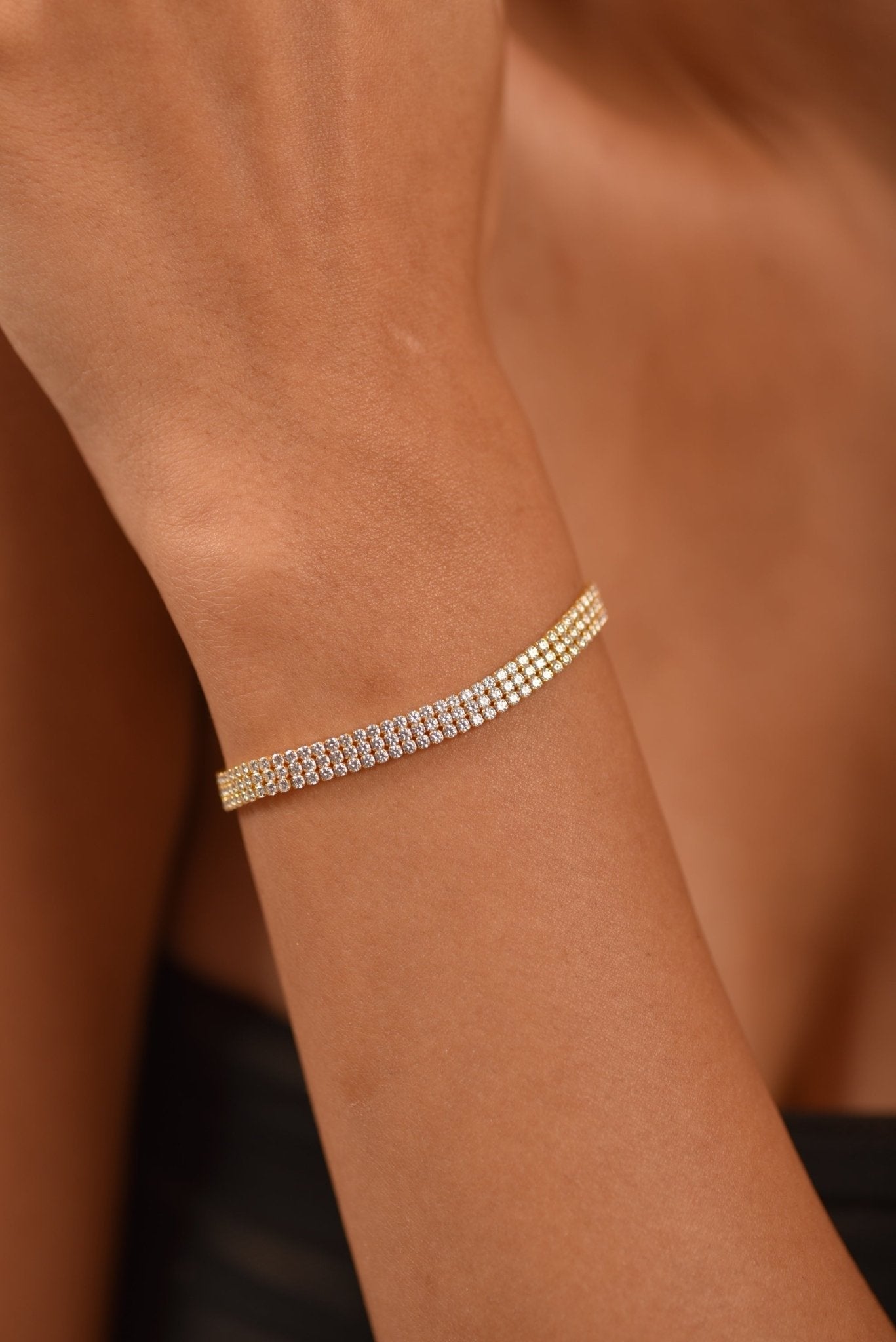 5 Carat Three Row Diamond Tennis Bracelet - Evara Jewelry LLC