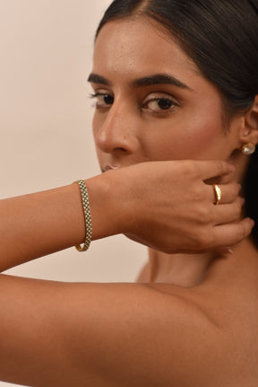 5 Carat Three Row Natural Emerald & Lab Grown Diamond Alternate Tennis Bracelet - Evara Jewelry LLC