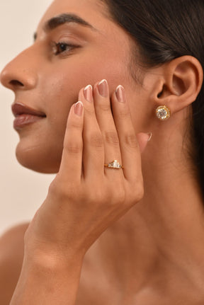 5 Stone Diamond Half Bezel Stacking Band - Evara Jewelry LLC