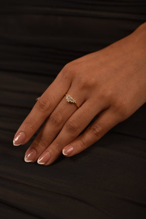 5 Stone Diamond Half Bezel Stacking Band - Evara Jewelry LLC