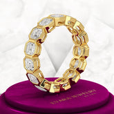 5.25 Carats Bezel Set Asscher Cut Modern Deco Diamond Eternity Band - Evara Jewelry LLC