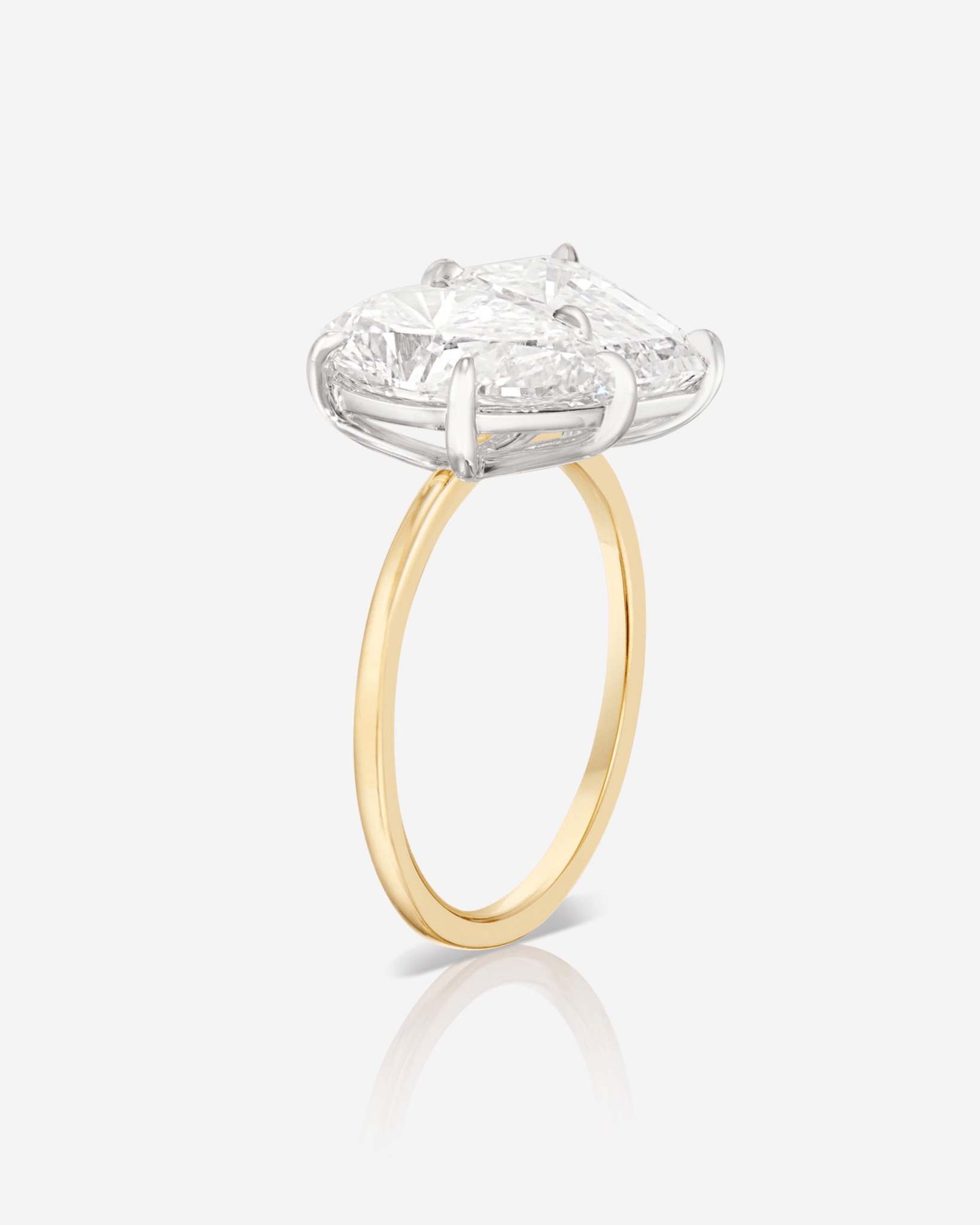 5.50 Carats Pear & Emerald Cut Two Stone Toi Et Moi Wedding Ring - Evara Jewelry LLC