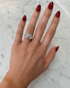 5.50 Carats Pear & Emerald Cut Two Stone Toi Et Moi Wedding Ring - Evara Jewelry LLC