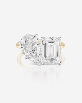 5.50 Carats Pear & Emerald Cut Two Stone Toi Et Moi Wedding Ring - Evara Jewelry LLC