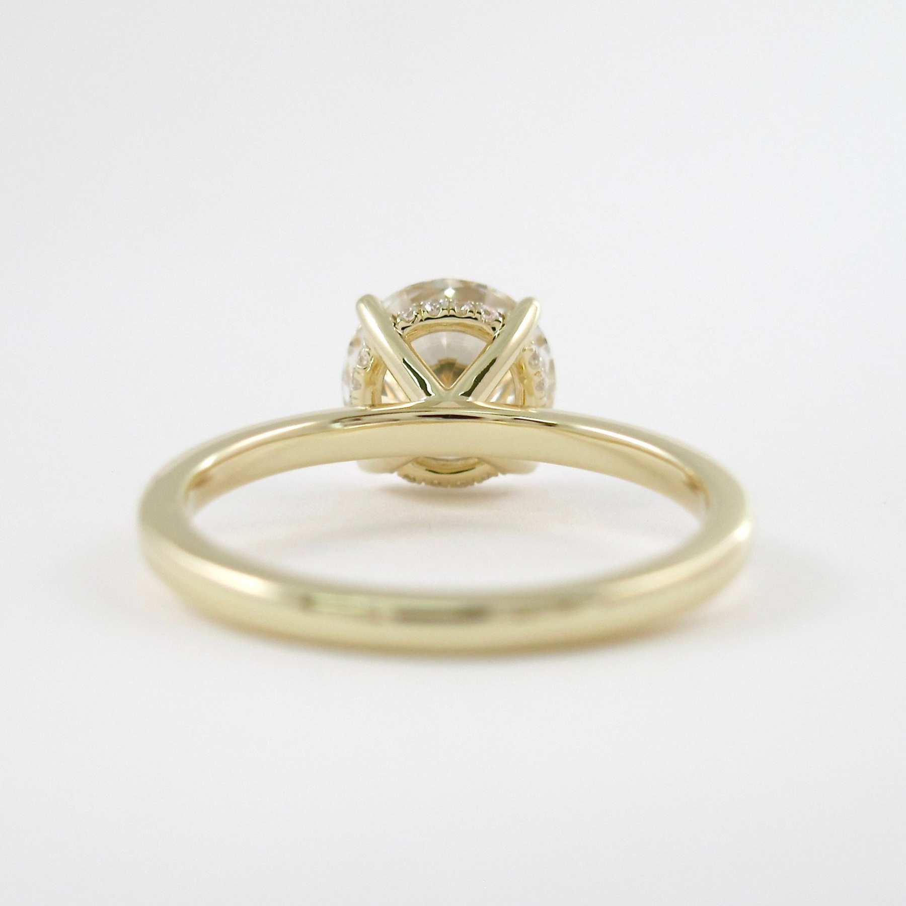 1.50 Carat Round Cut Hidden Halo Minimalist Engagement Ring