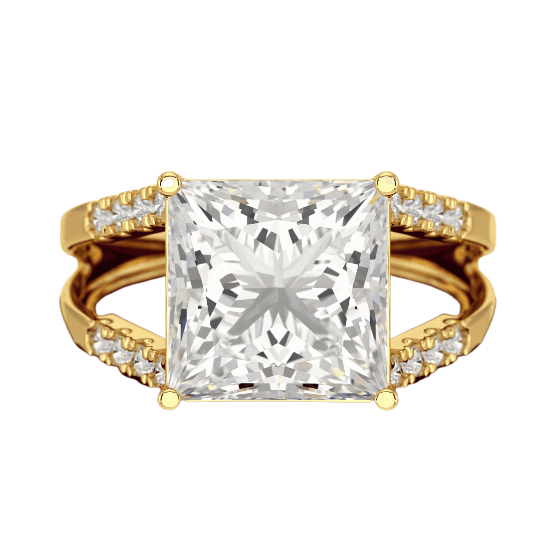 5 Carat Princess Cut Lab Grown Diamond Wedding Ring