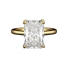 5 Carat Radiant Cut Diamond Solitaire Engagement Ring with Plain Band