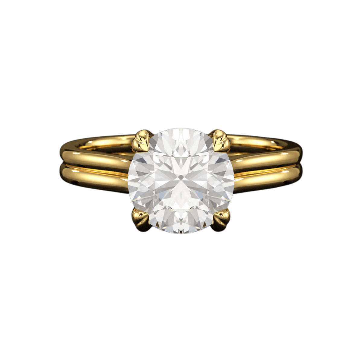 5 Carat Round Cut Lab Grown Diamond Twin Band Engagement Ring