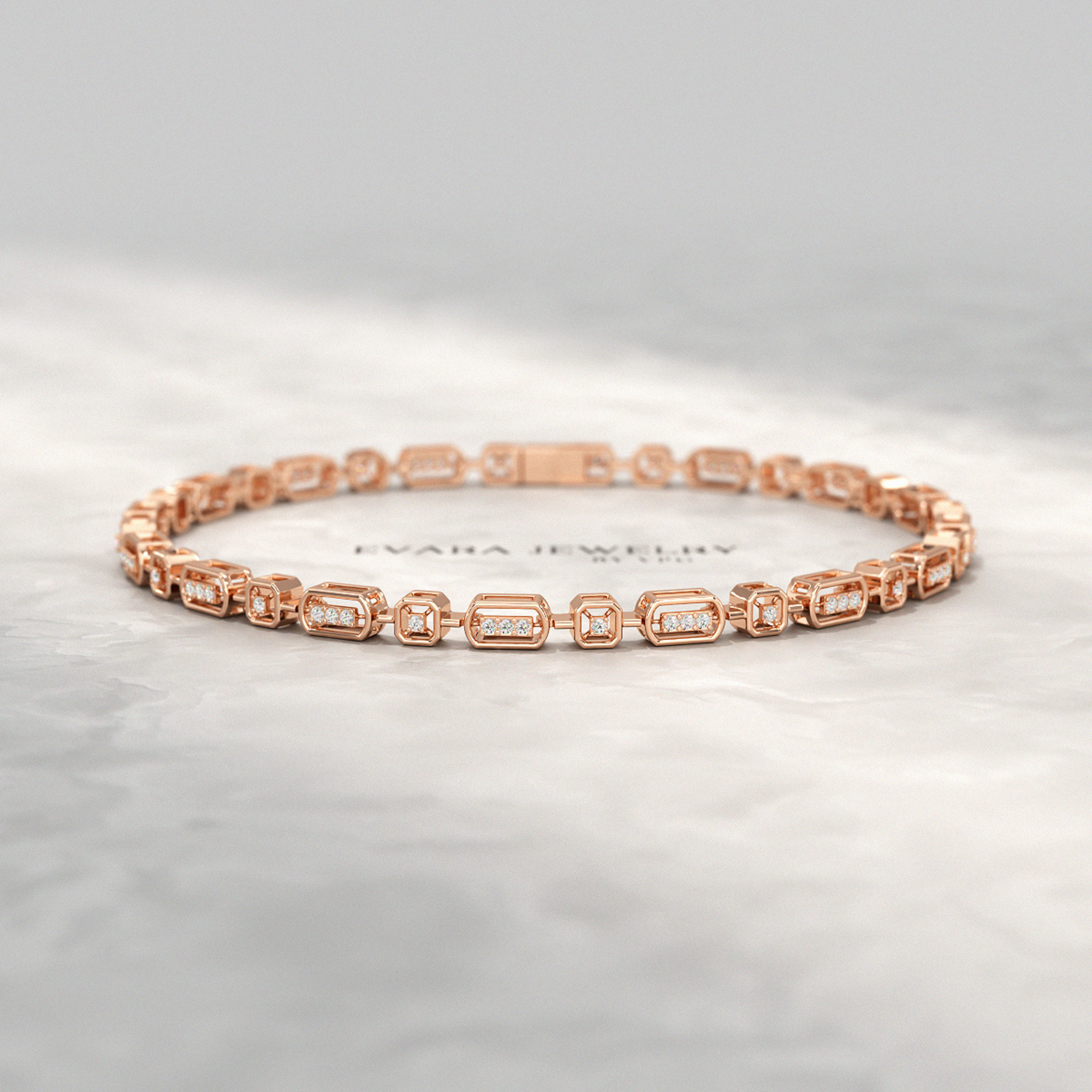 Modern Diamond Tennis Bracelet with Lab Grown Diamond