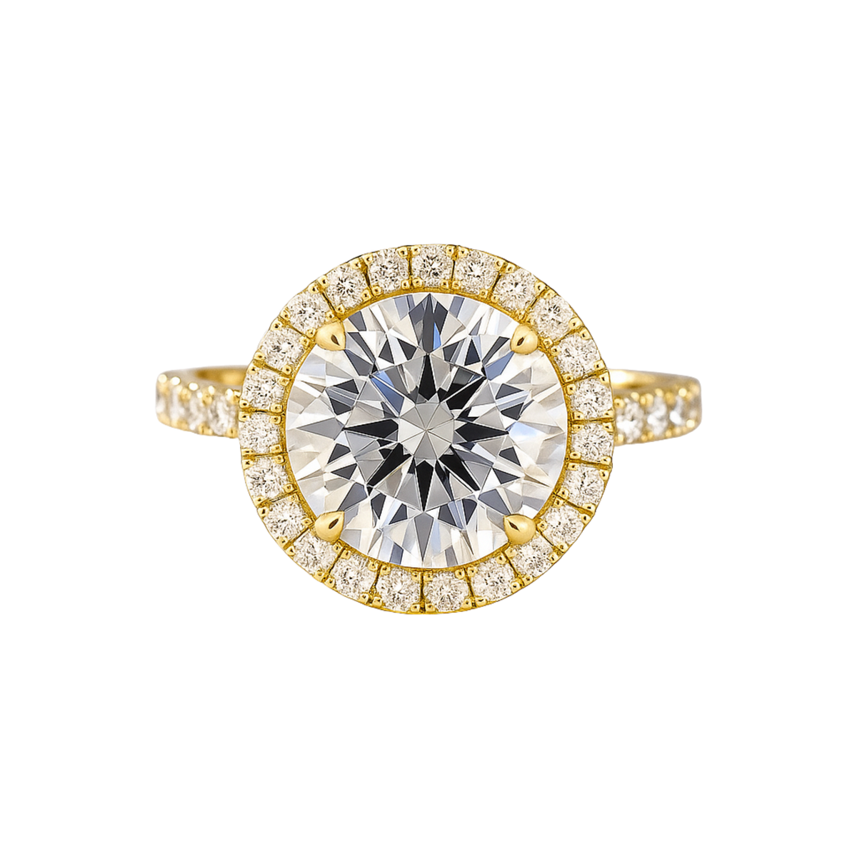 2 Carat Round Cut Halo Diamond Classic Engagement Ring