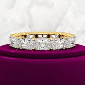 6 Carat East West Radiant Cut Diamond Stacking Wedding Band - Evara Jewelry LLC