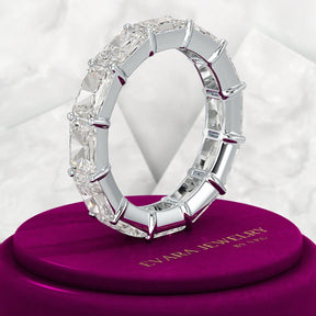 6 Carat East West Radiant Cut Diamond Stacking Wedding Band - Evara Jewelry LLC