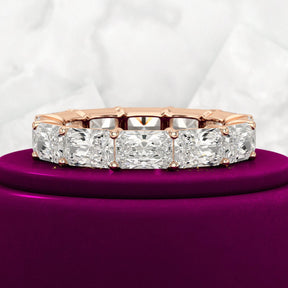 6 Carat East West Radiant Cut Diamond Stacking Wedding Band - Evara Jewelry LLC