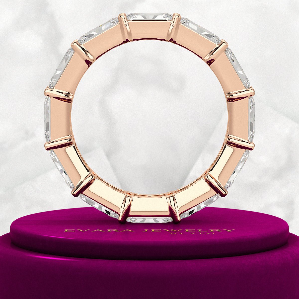 6 Carat East West Radiant Cut Diamond Stacking Wedding Band - Evara Jewelry LLC